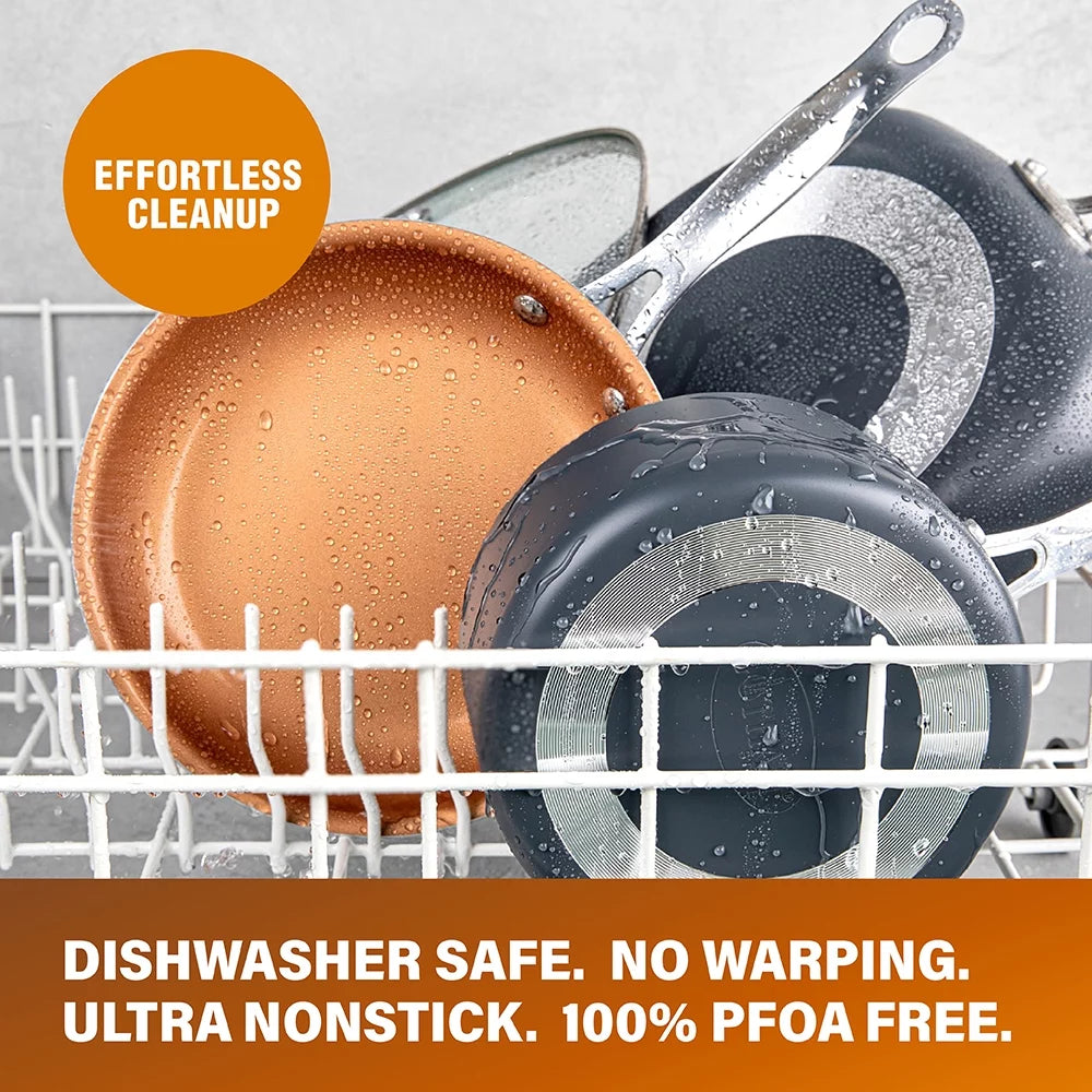 32 Pcs Nonstick Cookware Bakeware and Food Storage Set W953618