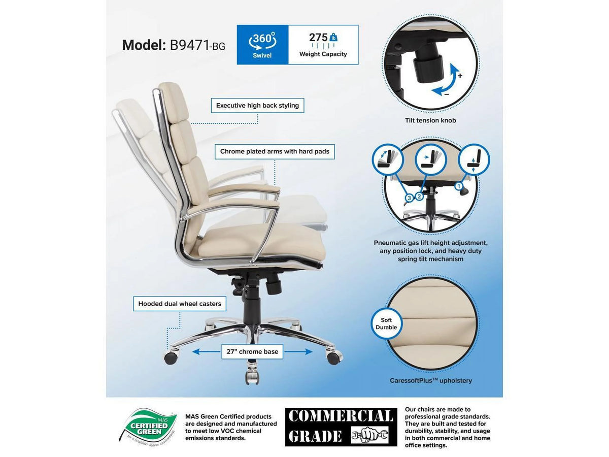 Beige Upholstered Vinyl Chair J90001