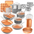 32 Pcs Nonstick Cookware Bakeware and Food Storage Set W953618
