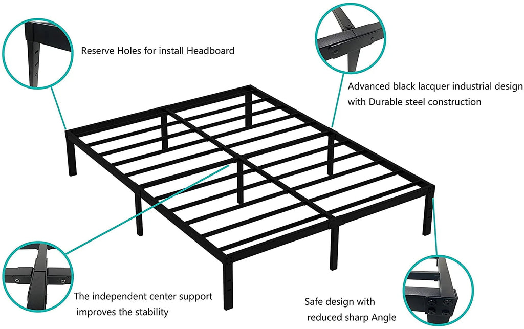 King Size 14 Inches High Bed Frame with Storage Z99172