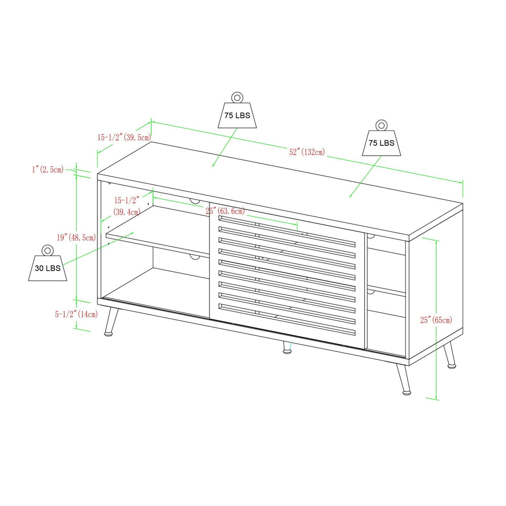 Black Sliding Door TV Console U861772