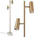 Double Head Floor Lamp with Foot Switch, Brass/Gold Finish E343971
