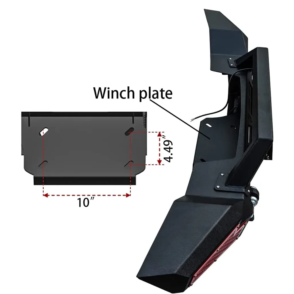 Front & Rear Bumper Combos with Winch Plate LED Work Lights U201303