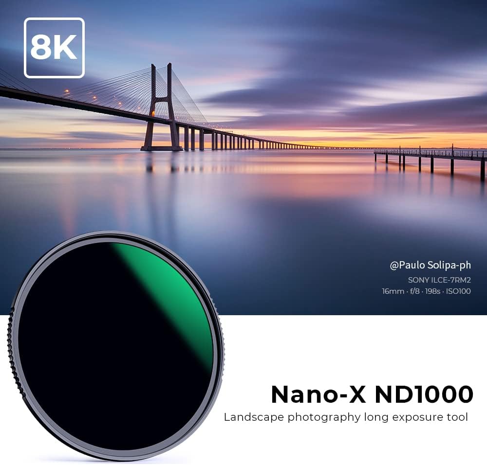 77mm ND1000 10-Stop Fixed Neutral Density Filter, HD Hydrophobic Super Slim Multi-Layer Coatings Glass Filter, Pack of 2 R284