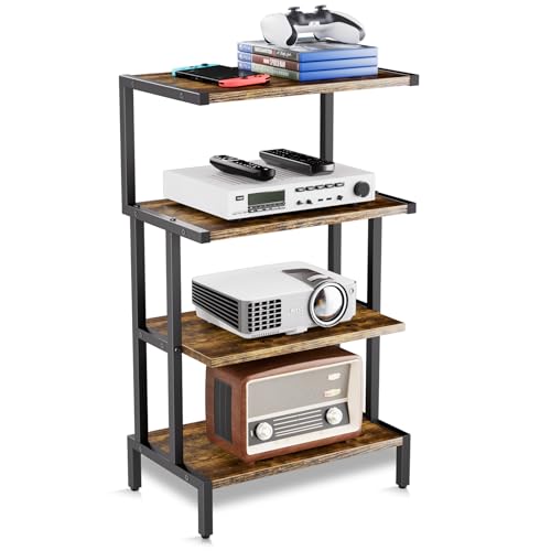 4-Tier Game Console Stand with Storage Shelves U9828