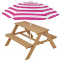 Kids Wooden Picnic Table with Umbrella and Built-in Seats N1279