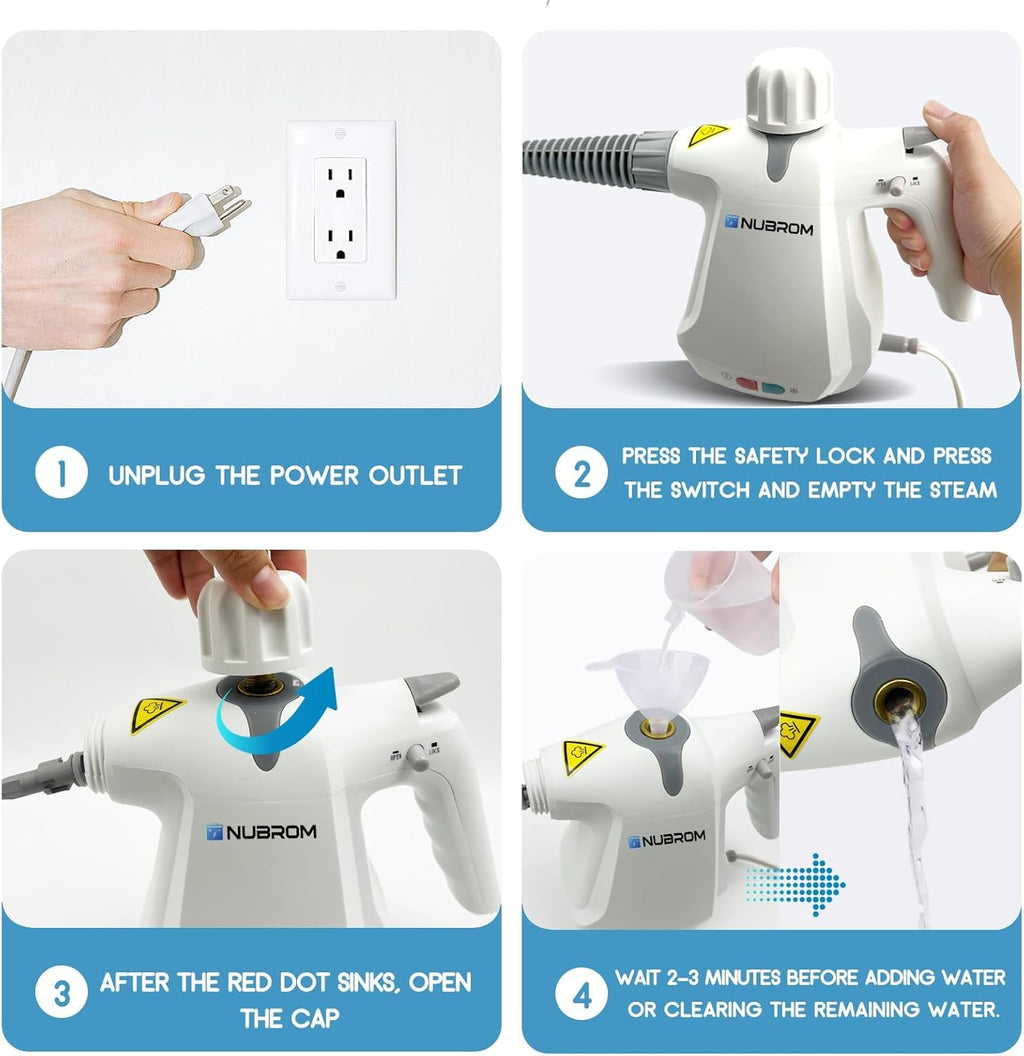 Pressurized Handheld Steam Cleaner with 10 pcs Accessories V28971