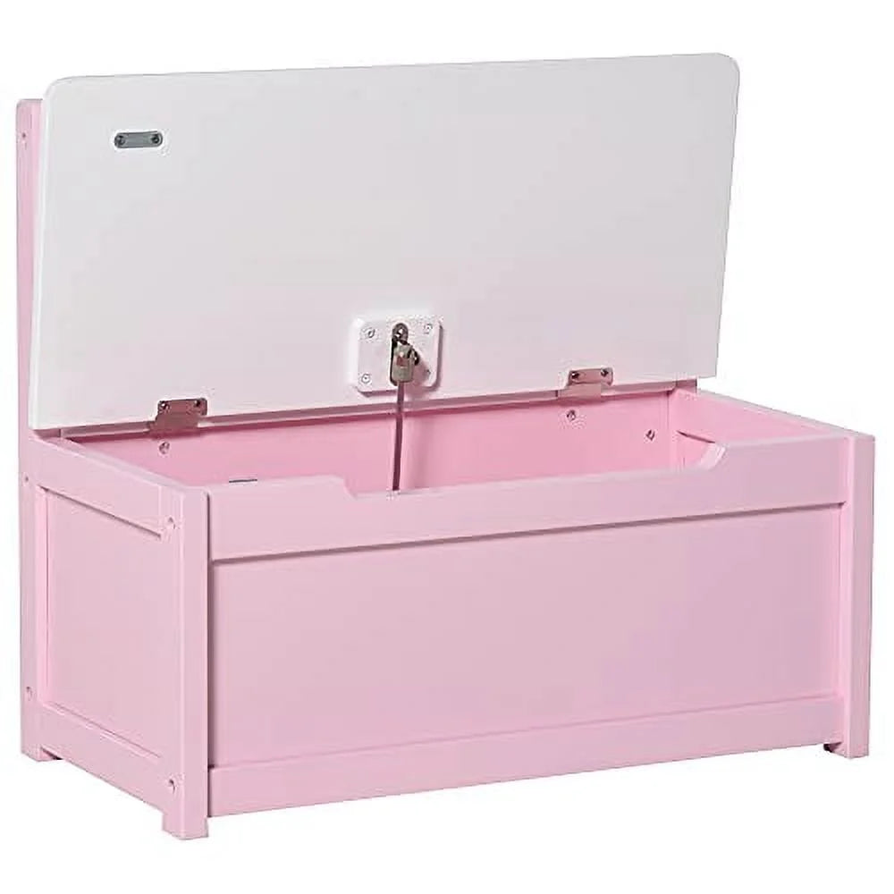 Wooden Toy Organizer Chest Storage Box With Seat Bench Cabinet Cube With Safety Pneumatic Rod U107489