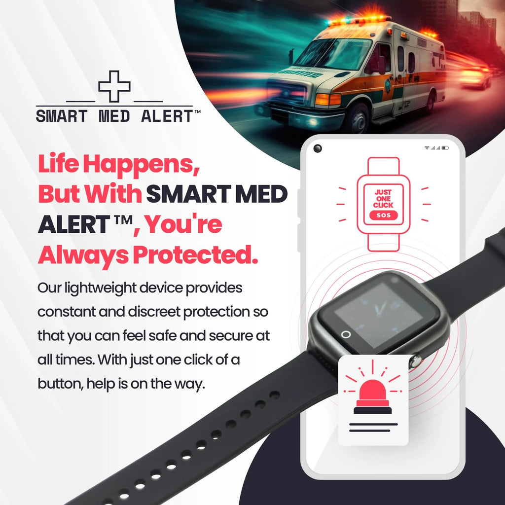 Black Medical Alert Smartwatch D9520
