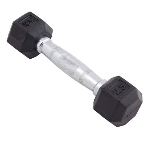 30 lbs Black Rubber Encased Hex Dumbbell E31739