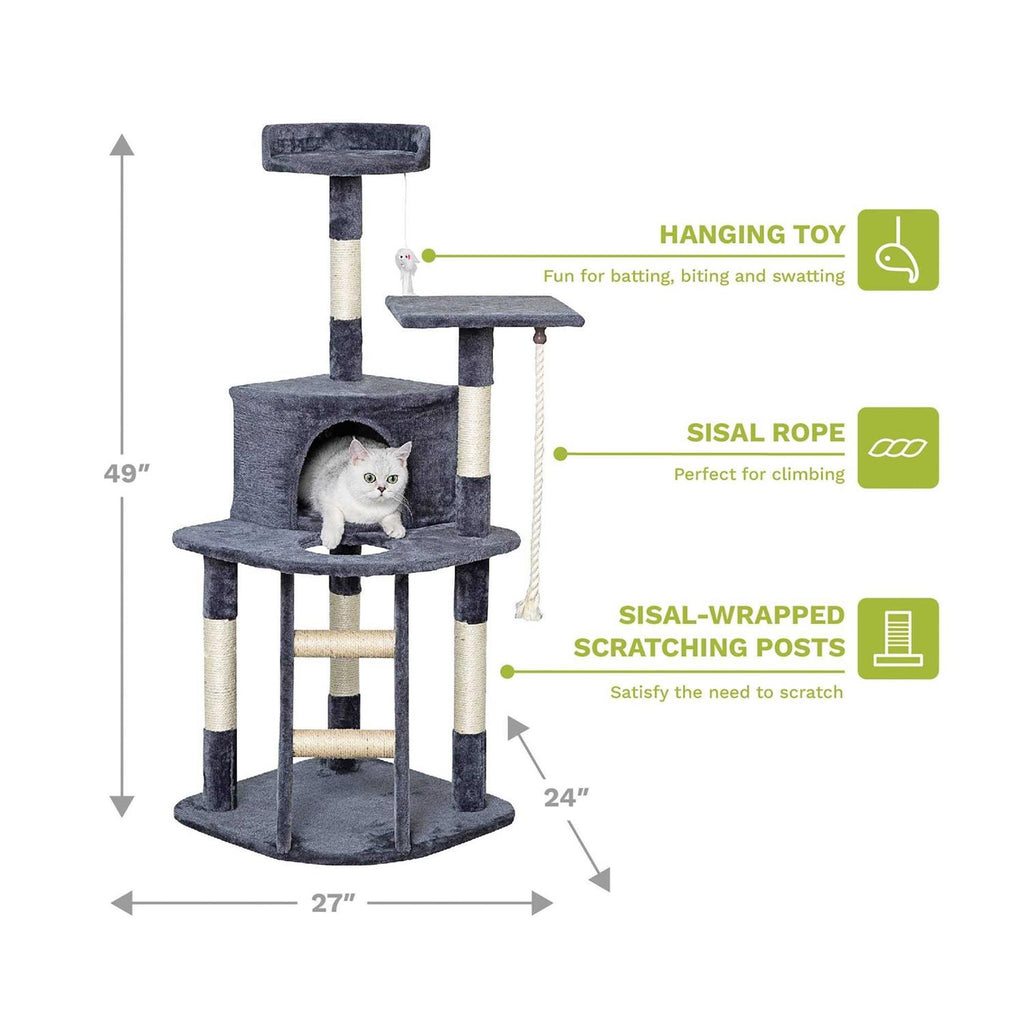 49 in. Cat Tree Condo with Sisal Covered Posts S910