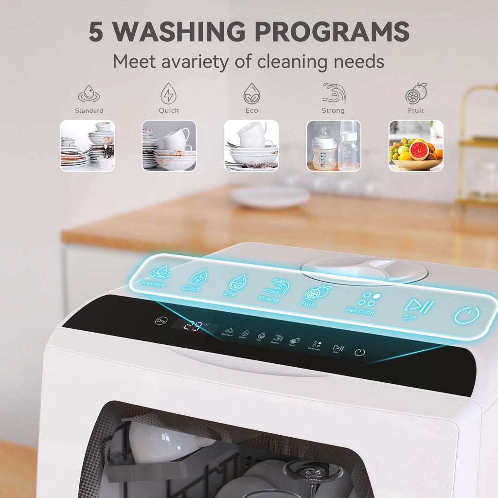 Portable Countertop Dishwasher, 5 Washing Programs, 5L Built-in Water Tank G135828