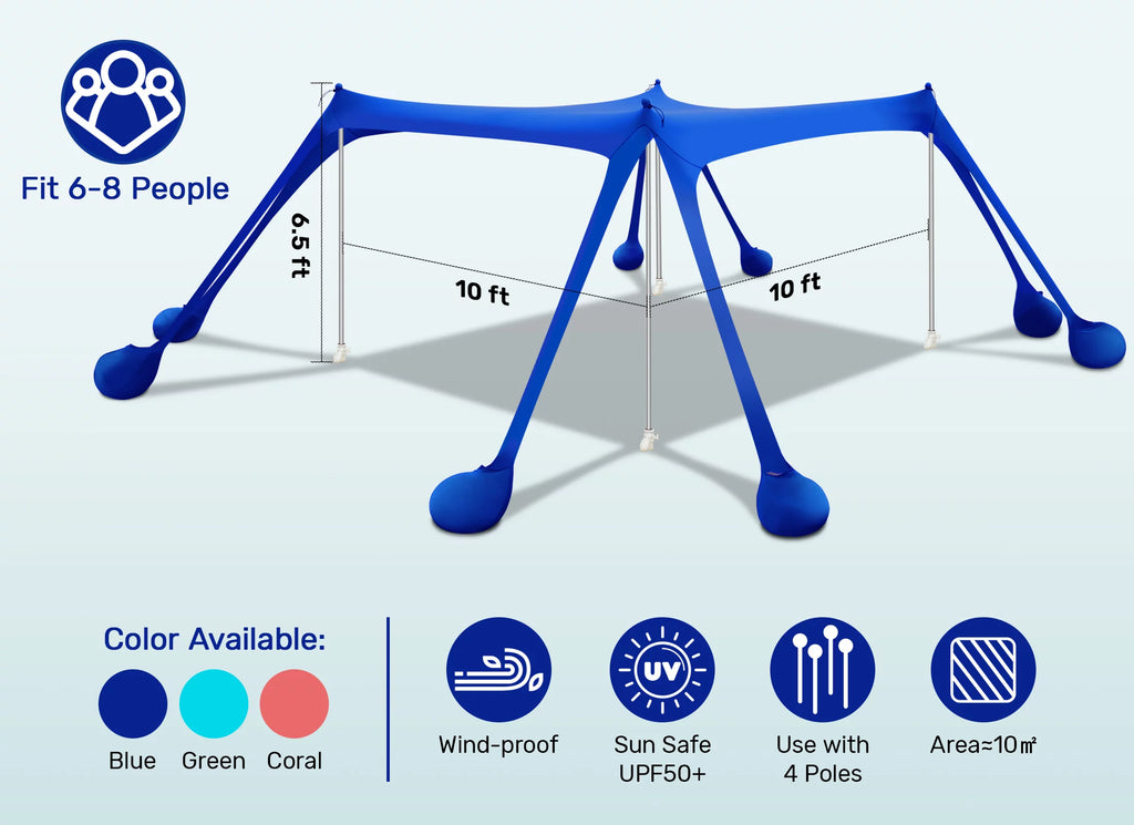 10x10ft Beach Canopy Sun Shelter H721