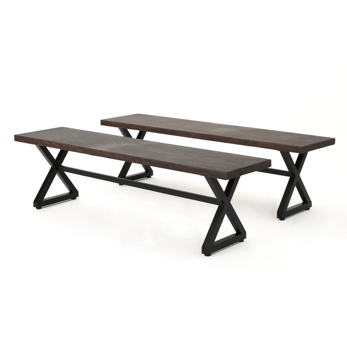 Aluminum Dining Bench with Steel Frame P623