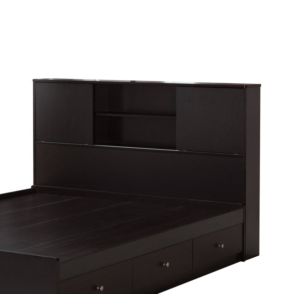 Twin Bookcase Headboard with Two Large Cubbies and Two Smaller Shelves - White Q146831
