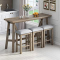 4 Piece Dining Table Set with Power Outlet and 3 Stools A90839