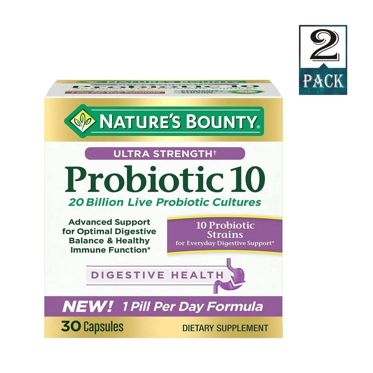Ultra Strength Probiotic 10 Twin Pack 30 Count (Pack of 2) B2113