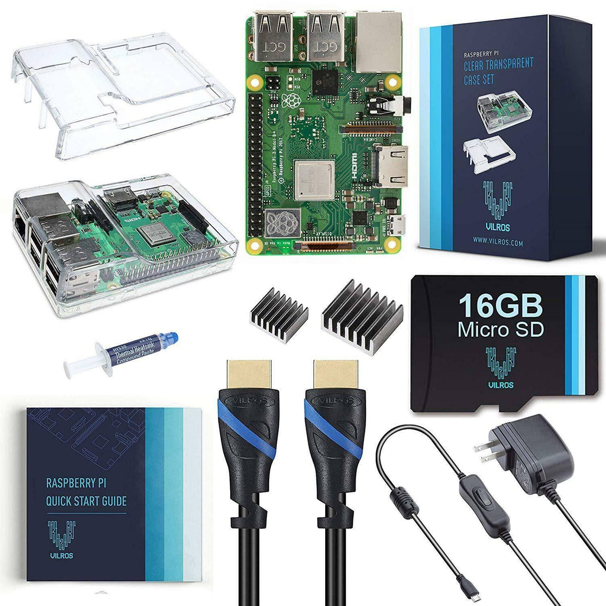 Raspberry Pi 3 B+ Complete Starter Kit 16GB Clear Case L88265