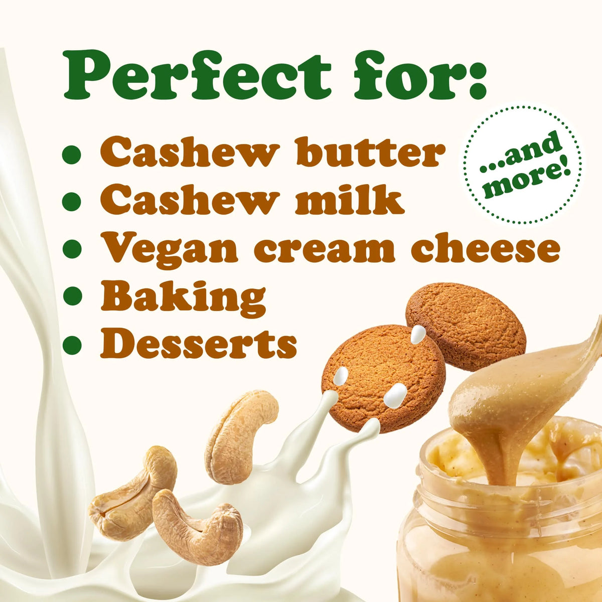 Whole Cashews W320 8 Pounds Raw S1362