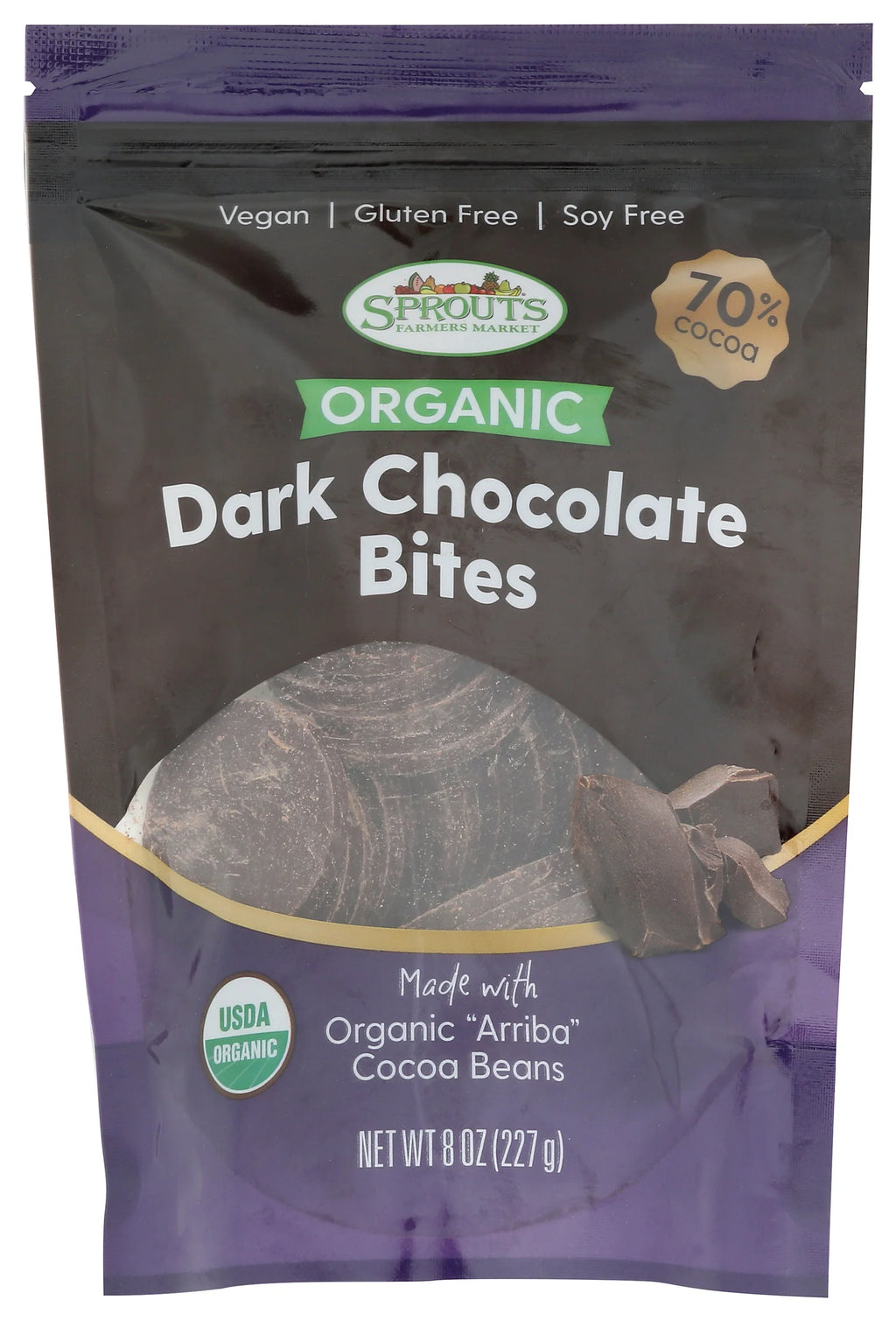 Organic Dark Chocolate Bites 70% Cocoa 8 Ounce Pack Of 12 Q9470