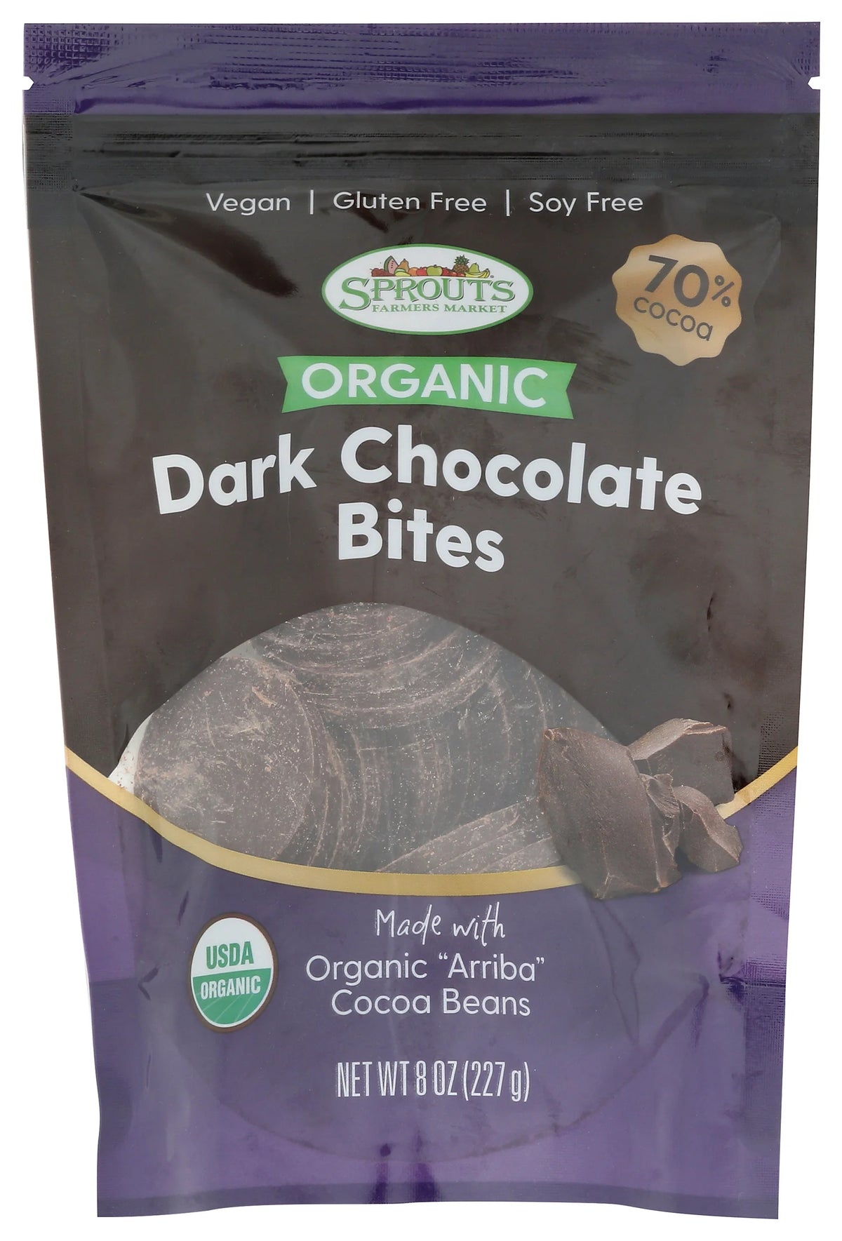 Organic Dark Chocolate Bites 70% Cocoa 8 Ounce Pack Of 12 Q9470
