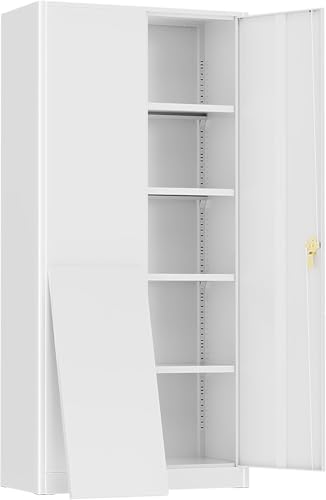 72" Black Metal Storage Cabinet with Lock R17746