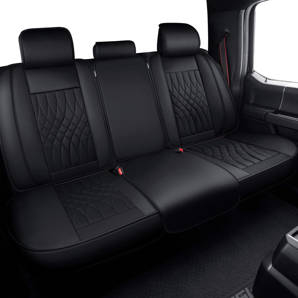 Pickup Seat Covers Crew Cab Faux Leather Gray Full Set T849