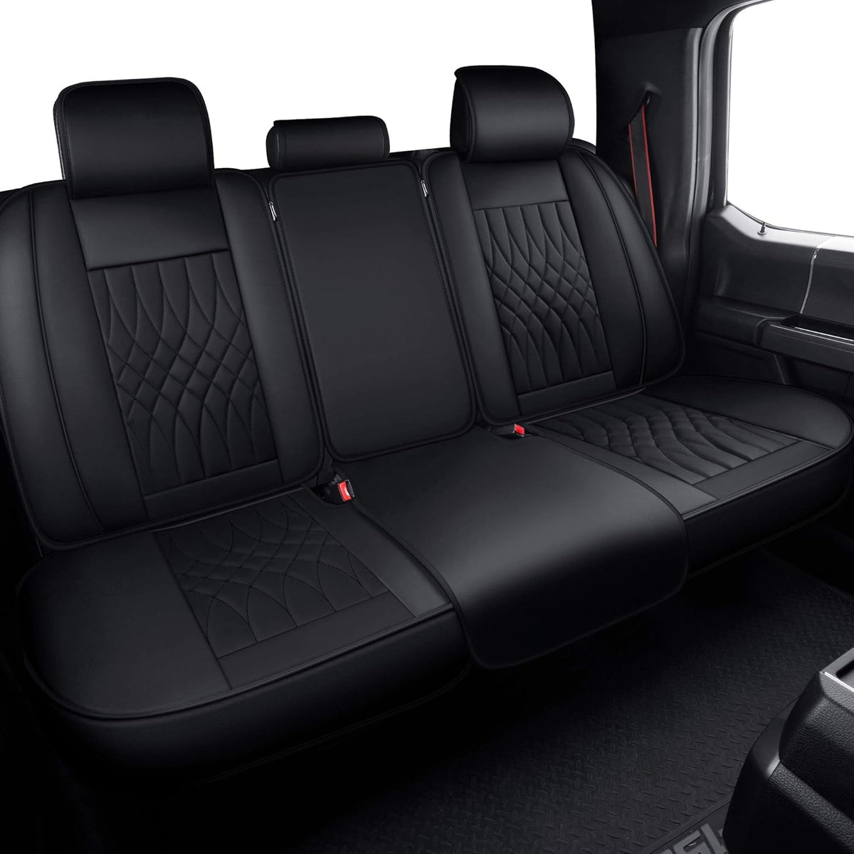 Pickup Seat Covers Crew Cab Faux Leather Gray Full Set T849