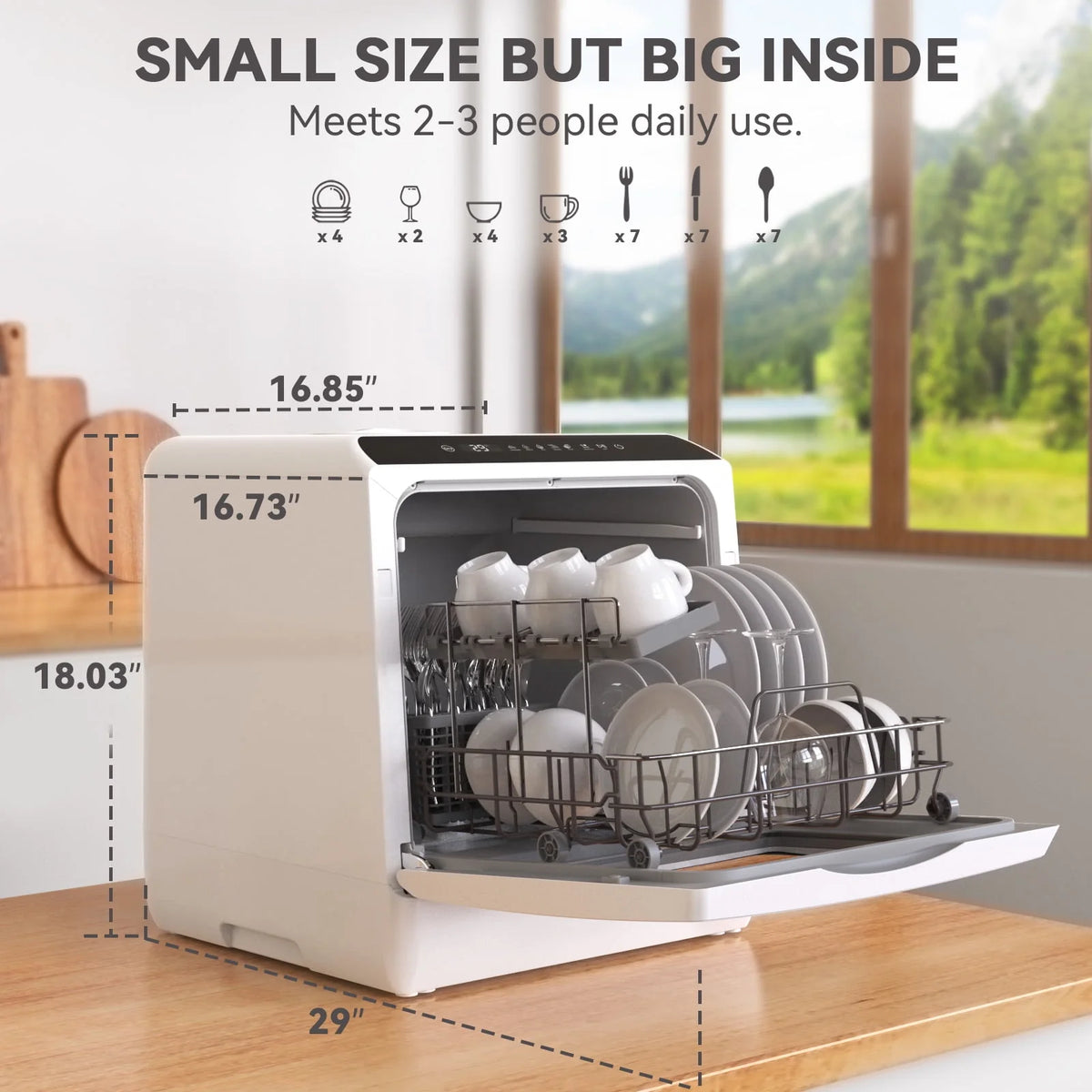 Portable Countertop Dishwasher, 5 Washing Programs, 5L Built-in Water Tank G135828