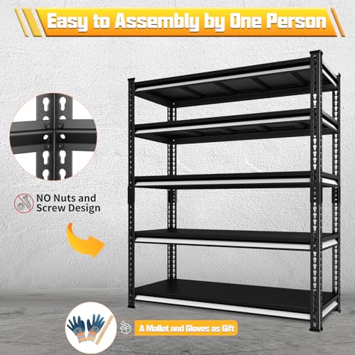48" W Blue 3-Tier Metal Garage Shelving B8302