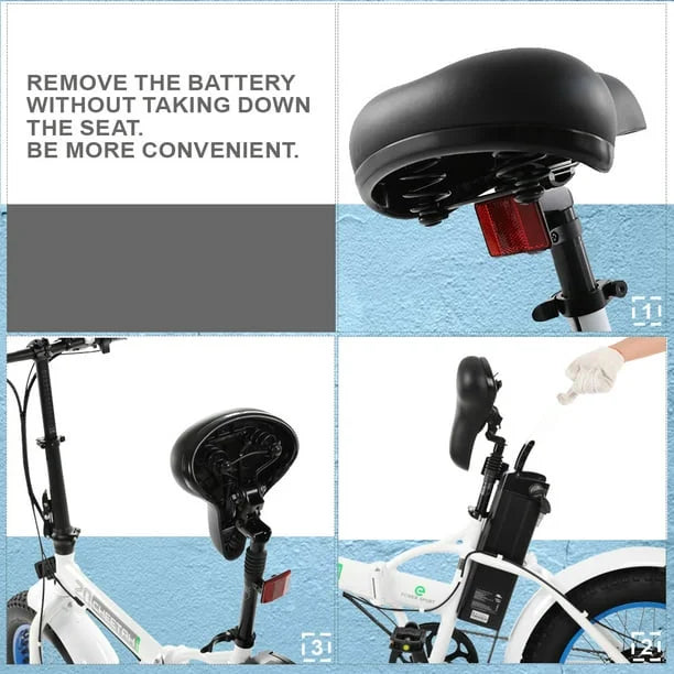 Fat Tire Electric Bike 20" Folding Bicycle 500W 36V Pedal Assist Electric Bicycle C5312