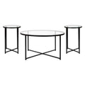 3 Piece Glass Top Occasional Table Set F1405
