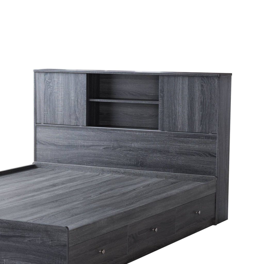 Twin Bookcase Headboard with Two Large Cubbies and Two Smaller Shelves - White Q146831