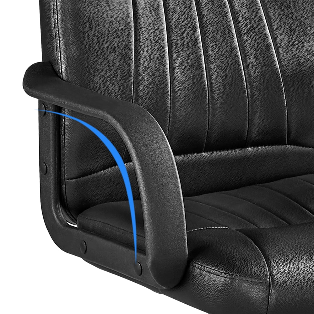Black Faux Leather Swivel Office Chair Set of 2 O417595