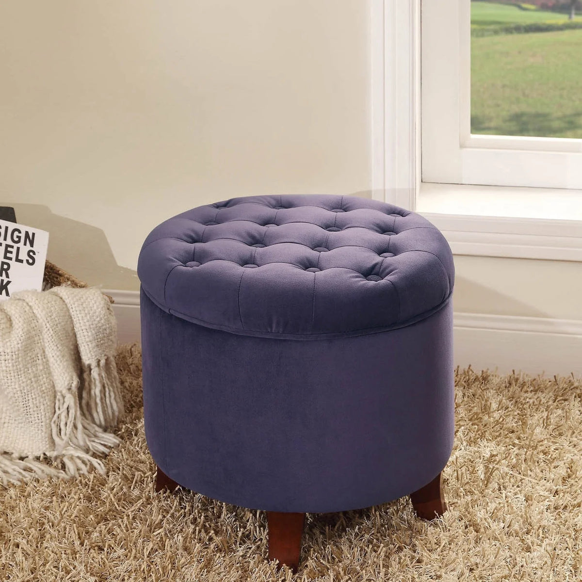 Large Round Storage Ottoman T7327