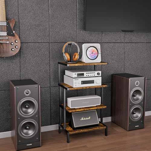 4-Tier Game Console Stand with Storage Shelves U9828
