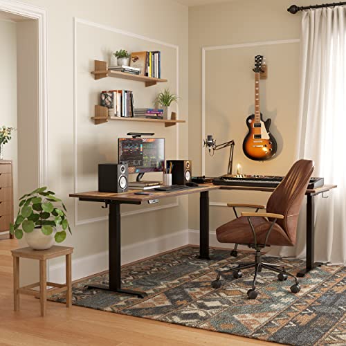 Triple Motor L Shaped Electric Standing Desk Frame, Black (Frame Only) R97119