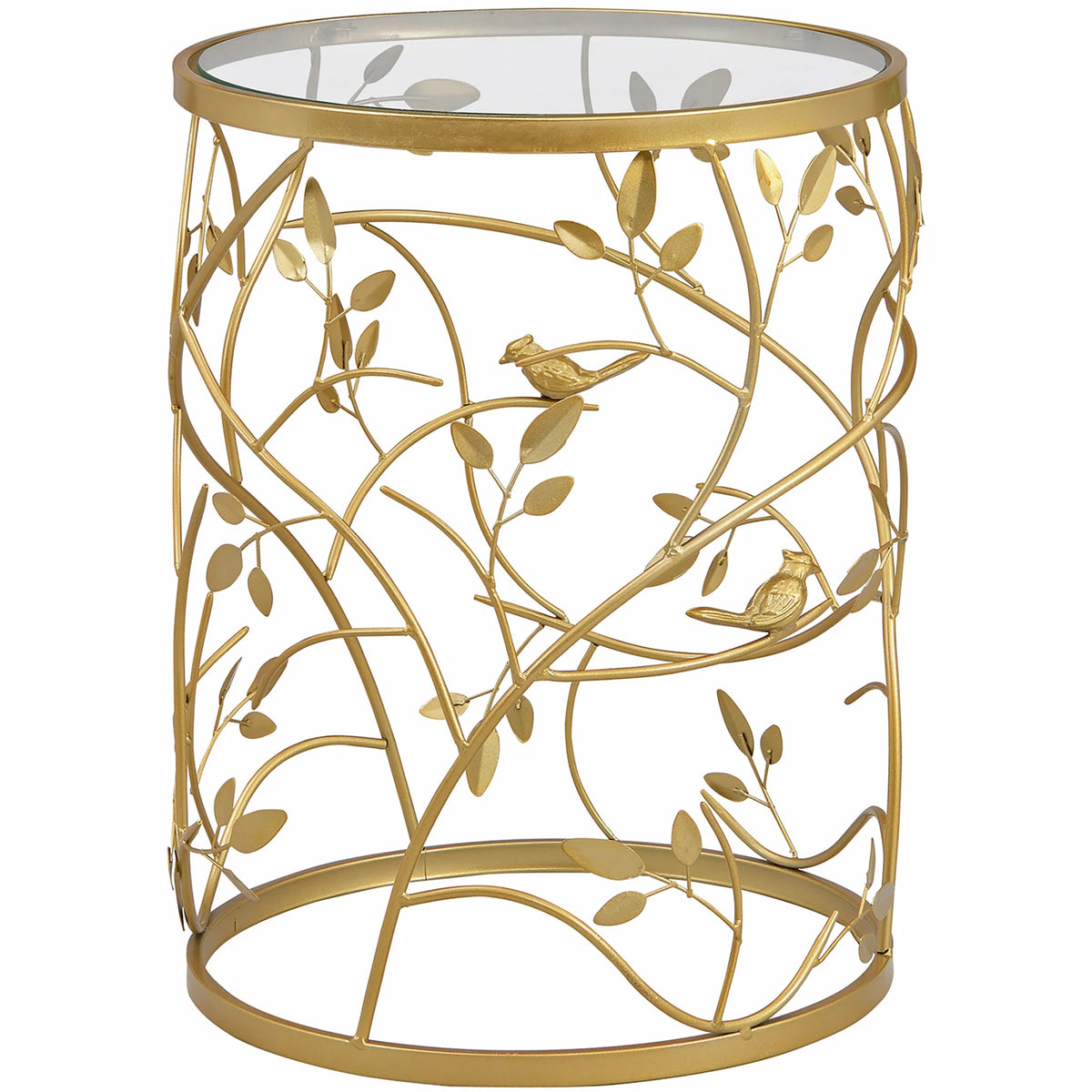 Gold Round Metal End Table X219854