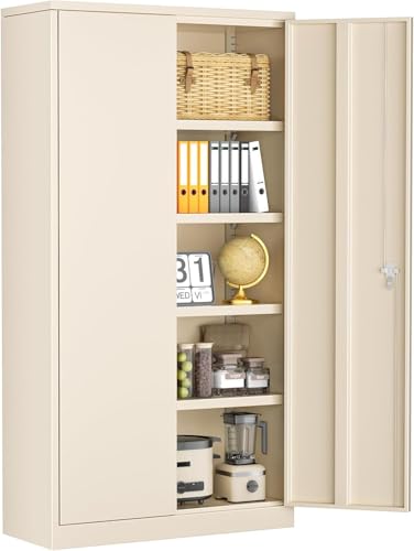 72" Black Metal Storage Cabinet with Lock R17746