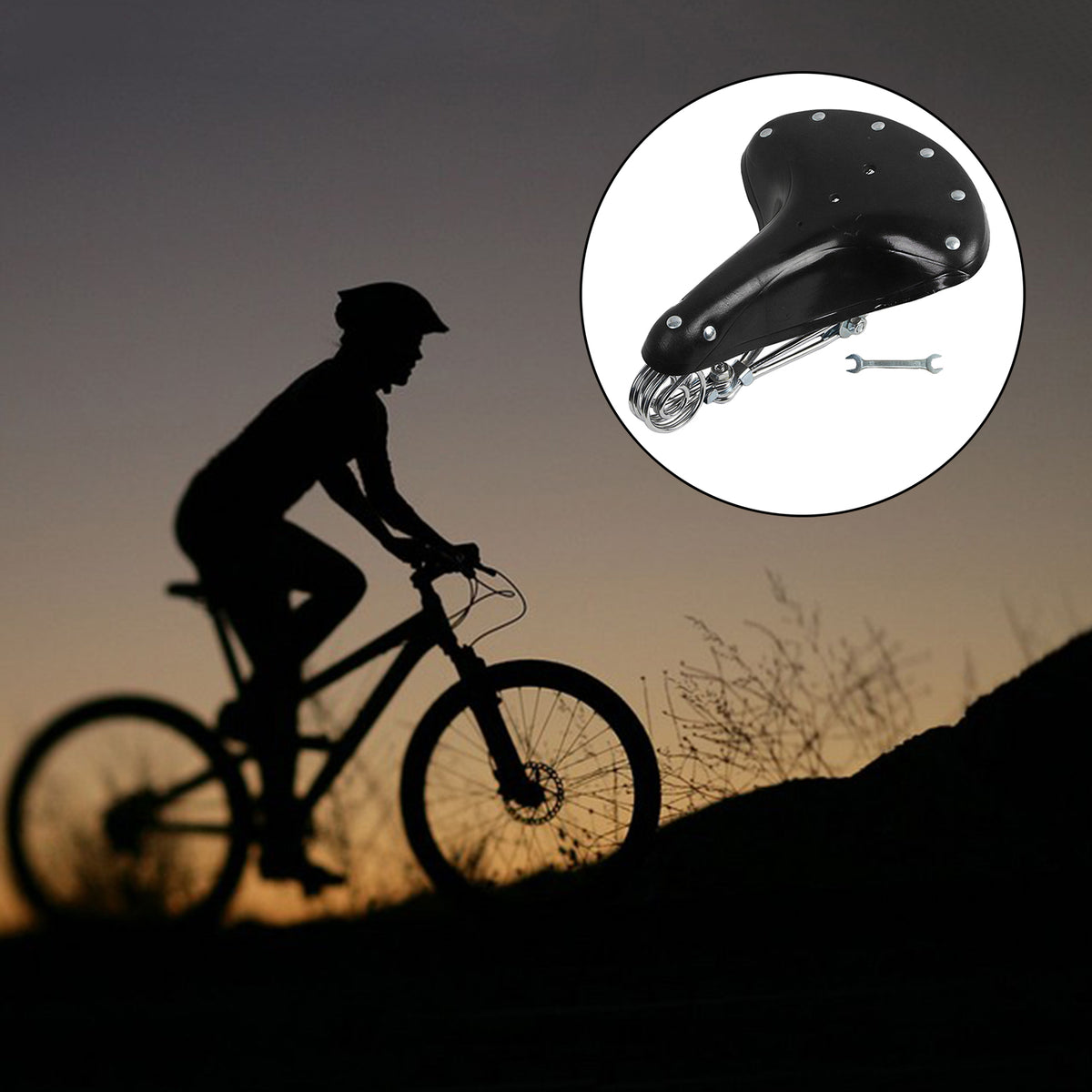 Black Leather Bike Saddle Seat U823