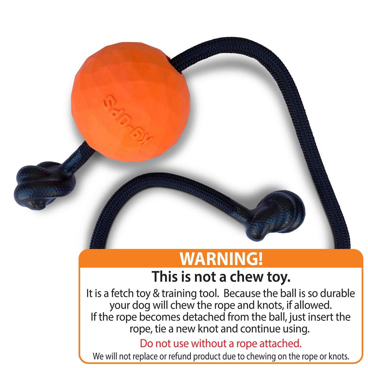 Dog Ball on a Rope Solid Rubber Tug Toy H5890