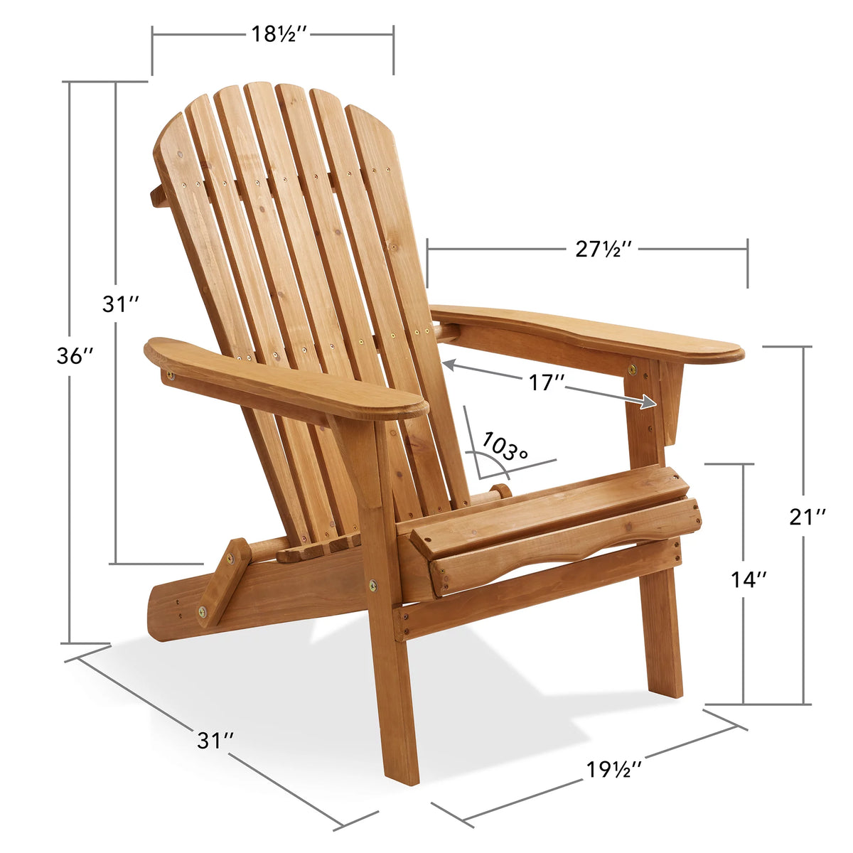 Set of 4 Cedar Wood Folding Adirondack Chairs T908