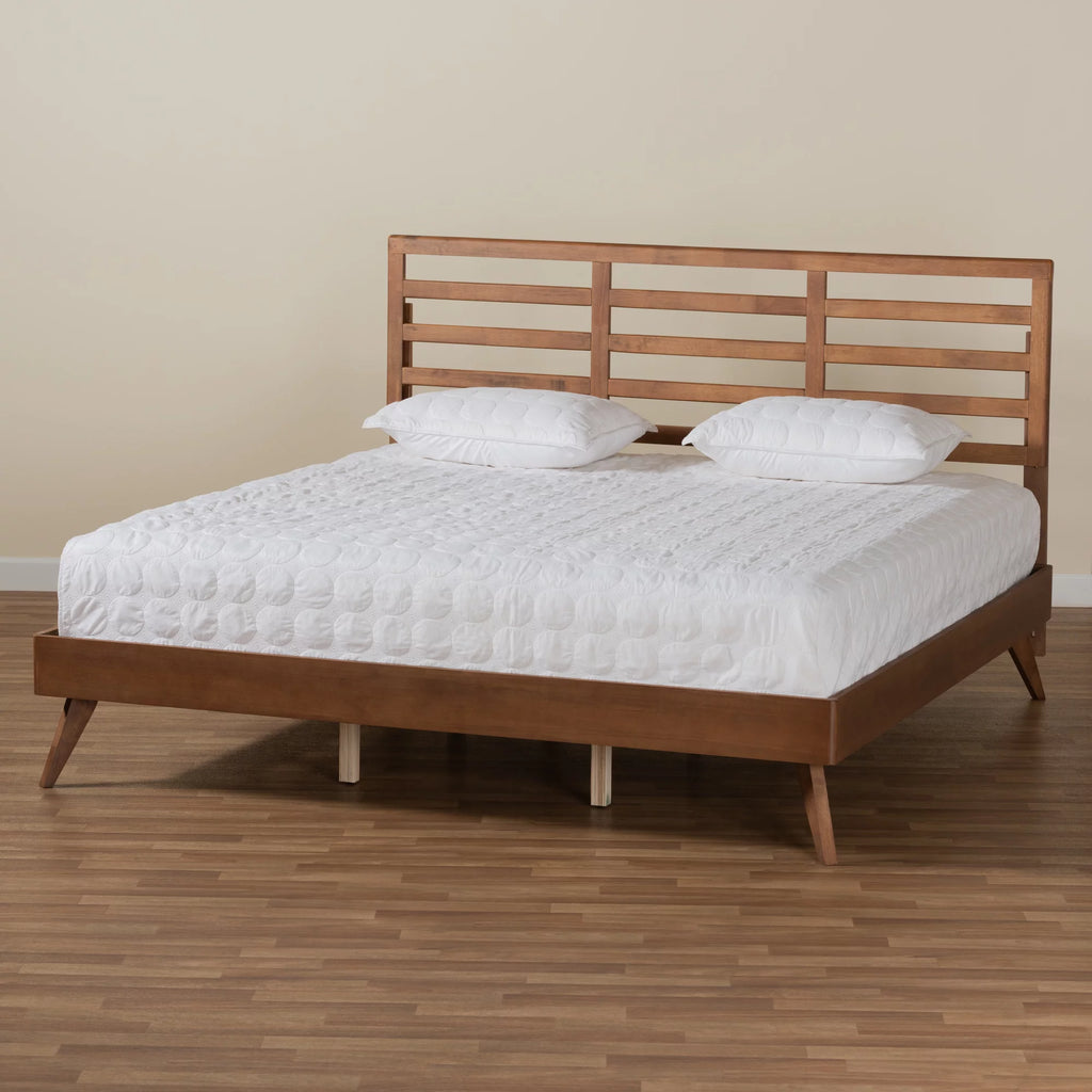 King Ash Walnut Platform Bed L9893