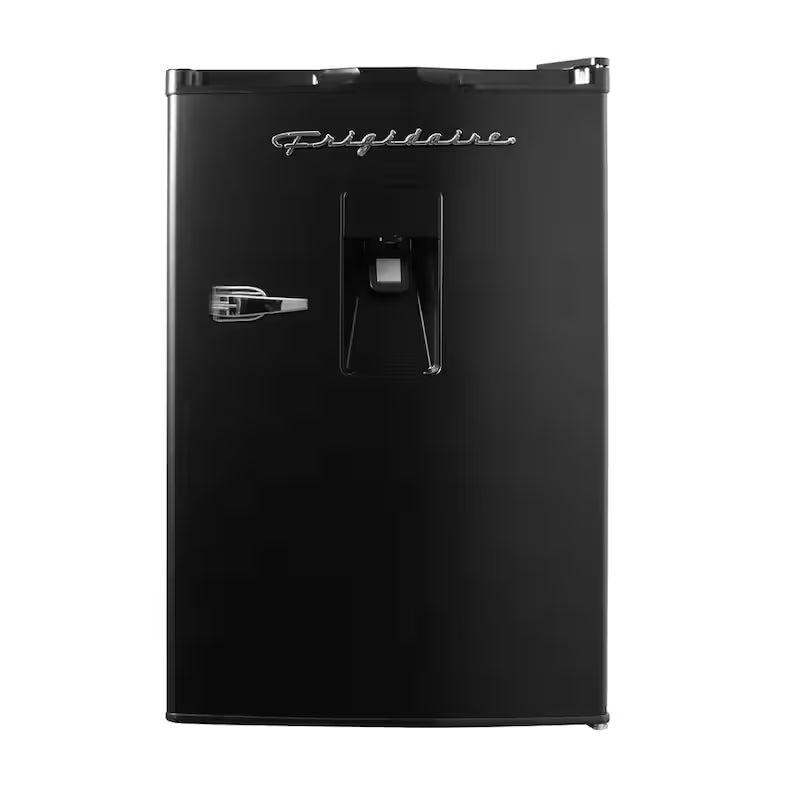 Black Retro Mini Refrigerator with Water Dispenser E653
