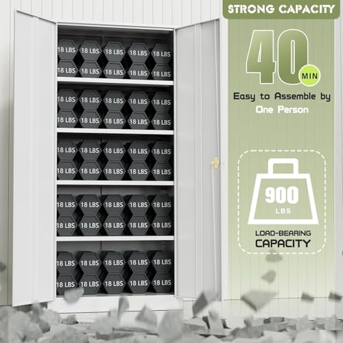 72" Black Metal Storage Cabinet with Lock R17746