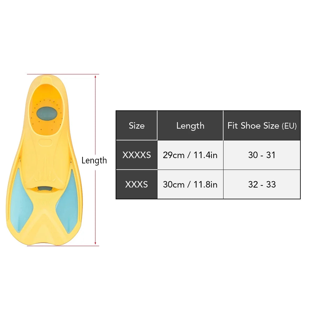 Kids Short Swim Fins for Snorkeling Training F680