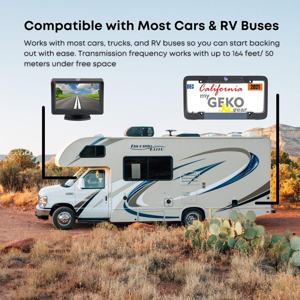 Solar Powered Wireless Backup Camera with 4.3 Monitor I1291