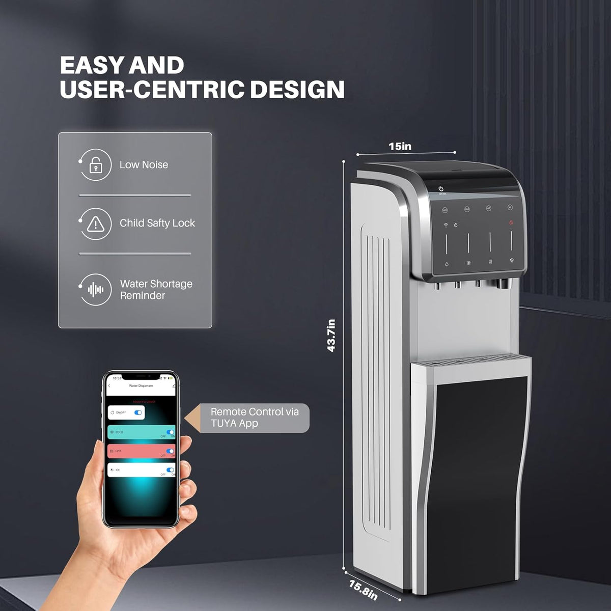 Stainless Steel Water Dispenser with Ice Maker E600495