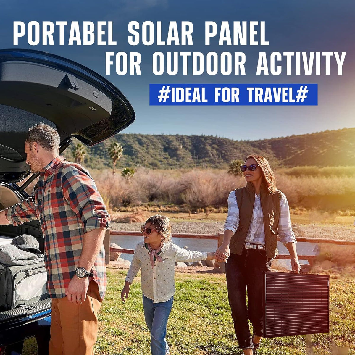200W Monocrystalline Portable Foldable Solar Panel with 20A MPPT Controller F2021