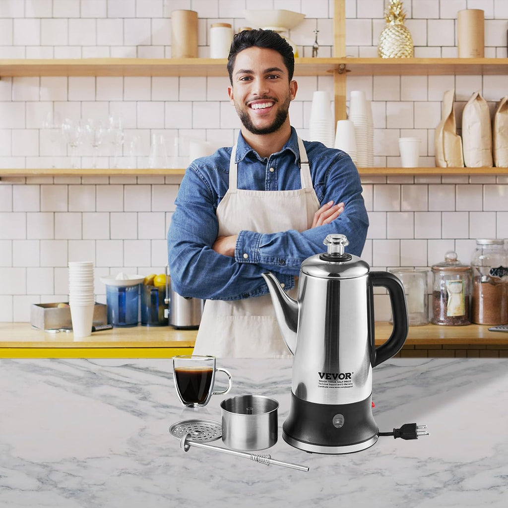 12-Cup 304 Stainless Steel Electric Coffee Percolator L90785